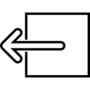 symbol, square, interface, Exit, Left, signal, button Black icon