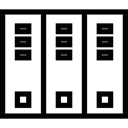 stacked, three, Folder, interface, Organized, Archives, row Black icon