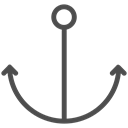 Anchor, Boat, sea, ship, water, Cruise, Yacht Black icon