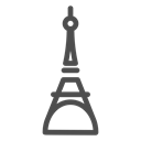 view, sight, paris, france, Country, tower, city Black icon