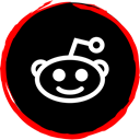 Reddit, Logo, Social, media Black icon