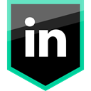 Linkedin, Logo, Social, media Black icon