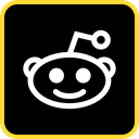 media, Social, Reddit, online Black icon