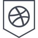 Logo, Social, media, dribbble Black icon