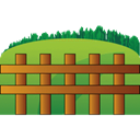 Farm, fence Black icon