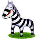Zebra, Animal, Cartoon Black icon