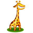 Giraffe, Cartoon, Animal Black icon