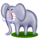 elephant, Animal, Cartoon Silver icon