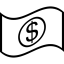 Dollar Symbol, Money, commerce, Currency, Paper Bill, Bank, exchange Black icon