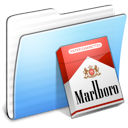 stripped, Aqua, marlboro, Folder Black icon