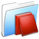 Library, Aqua, Folder, stripped Black icon