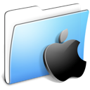 Aqua, Apple, smooth, Folder Black icon