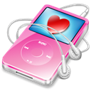 Favorite, video, ipod, pink Black icon