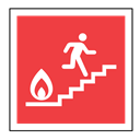 sign, emergency, fire, Stairs, Exit, sos, Code Tomato icon