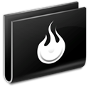 Burn, Folder Black icon