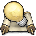 script, bulb Khaki icon