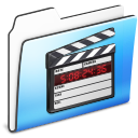 Folder, smooth, film, movie, video Black icon