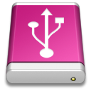 Usb, pink, drive MediumVioletRed icon