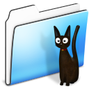 Folder, smooth, Animal, Cat Black icon