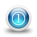 Orb, Blue, glossy Black icon