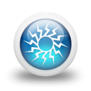 Blue, Orb, glossy Black icon