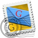Stamp, postage, gmail Black icon