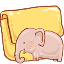 elephant, Folder Khaki icon