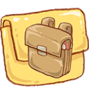 Folder, Schoolbag Khaki icon