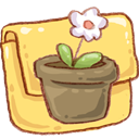 Folder, flowerpot Khaki icon