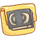 Folder, video Khaki icon