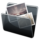 Dock, picture, Folder, image, pic, Hp, photo Black icon