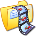 video, yellow, Folder Black icon