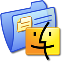 mac, Folder, Blue Black icon