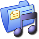 Folder, music, Blue Black icon
