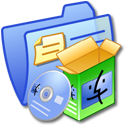 Folder, Blue, mac, software Black icon