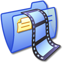 Folder, video, Blue Black icon