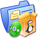 Folder, software, Blue, linux Black icon