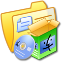 Folder, yellow, mac, software Black icon
