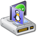 program, linux, Hard, drive Black icon
