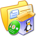 software, linux, Folder, yellow Black icon