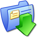 Folder, Downloads, Blue Black icon