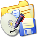 Folder, backup, yellow Black icon