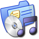 music, Folder, Blue Black icon