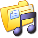 music, Folder, yellow Black icon
