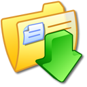 Downloads, yellow, Folder Black icon