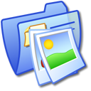 Folder, Blue, photo, pic, picture, image Black icon