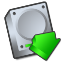 Downloads, hard drive Black icon