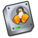 linux, hard drive Black icon
