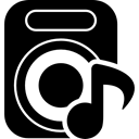 equipment, sound, music, Amplification, musical, woofer, Amplifying, Note, amplify Black icon