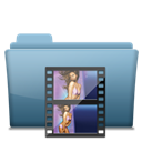 Folder, movie, video, film Black icon
